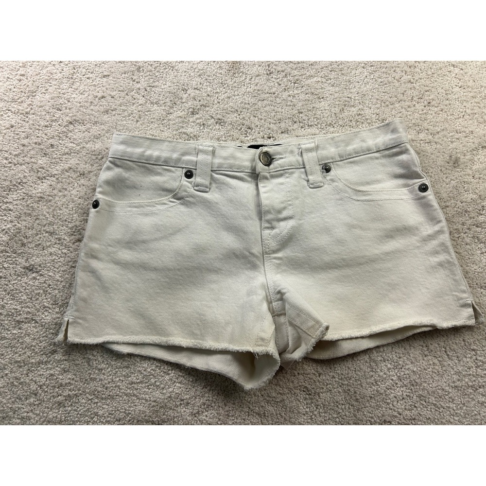 London Jean Women's White Denim Shorts Size 4 Stretch Cotton